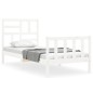 vidaXL Estructura de cama con cabecero madera maciza blanco vidaXL Estructura de cama con cabecero madera maciza blanco