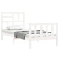 vidaXL Estructura de cama con cabecero madera maciza blanco vidaXL Estructura de cama con cabecero madera maciza blanco