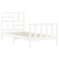 vidaXL Estructura de cama con cabecero madera maciza blanco vidaXL Estructura de cama con cabecero madera maciza blanco