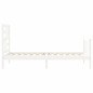 vidaXL Estructura de cama con cabecero madera maciza blanco vidaXL Estructura de cama con cabecero madera maciza blanco