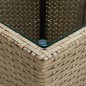 vidaXL Mesa de centro de ratán PE vidrio templado beige 41,5x41,5x44cm vidaXL Mesa de centro de ratán PE vidrio templado beige 41,5x41,5x44cm