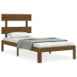 vidaXL Estructura de cama con cabecero madera maciza marrón miel
