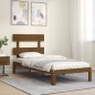 vidaXL Estructura de cama con cabecero madera maciza marrón miel