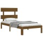 vidaXL Estructura de cama con cabecero madera maciza marrón miel