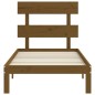 vidaXL Estructura de cama con cabecero madera maciza marrón miel