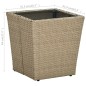 vidaXL Mesa de centro de ratán PE vidrio templado beige 41,5x41,5x44cm vidaXL Mesa de centro de ratán PE vidrio templado beige 41,5x41,5x44cm
