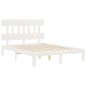 vidaXL Estructura cama de matrimonio con cabecero madera maciza blanco vidaXL Estructura cama de matrimonio con cabecero madera maciza blanco