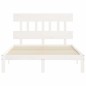 vidaXL Estructura cama de matrimonio con cabecero madera maciza blanco vidaXL Estructura cama de matrimonio con cabecero madera maciza blanco