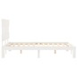 vidaXL Estructura cama de matrimonio con cabecero madera maciza blanco vidaXL Estructura cama de matrimonio con cabecero madera maciza blanco