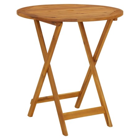vidaXL Mesa plegable de jardín de madera maciza de acacia 70 cm