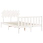 vidaXL Estructura cama de matrimonio con cabecero madera maciza blanco vidaXL Estructura cama de matrimonio con cabecero madera maciza blanco