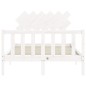 vidaXL Estructura cama de matrimonio con cabecero madera maciza blanco vidaXL Estructura cama de matrimonio con cabecero madera maciza blanco