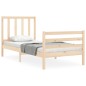 vidaXL Estructura de cama individual con cabecero madera maciza vidaXL Estructura de cama individual con cabecero madera maciza