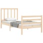 vidaXL Estructura de cama individual con cabecero madera maciza vidaXL Estructura de cama individual con cabecero madera maciza