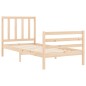 vidaXL Estructura de cama individual con cabecero madera maciza vidaXL Estructura de cama individual con cabecero madera maciza