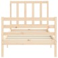 vidaXL Estructura de cama individual con cabecero madera maciza vidaXL Estructura de cama individual con cabecero madera maciza