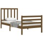 vidaXL Estructura cama y cabecero madera maciza marrón miel 100x200 cm vidaXL Estructura cama y cabecero madera maciza marrón miel 100x200 cm