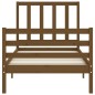 vidaXL Estructura cama y cabecero madera maciza marrón miel 100x200 cm vidaXL Estructura cama y cabecero madera maciza marrón miel 100x200 cm