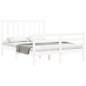 vidaXL Estructura de cama con cabecero madera maciza blanco 140x190 cm