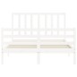 vidaXL Estructura de cama con cabecero madera maciza blanco 140x190 cm