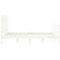 vidaXL Estructura de cama con cabecero madera maciza blanco 140x190 cm
