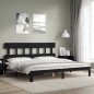 vidaXL Estructura de cama con cabecero madera maciza negro 200x200 cm