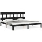 vidaXL Estructura de cama con cabecero madera maciza negro 200x200 cm