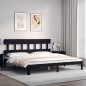 vidaXL Estructura de cama con cabecero madera maciza negro 200x200 cm