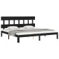 vidaXL Estructura de cama con cabecero madera maciza negro 200x200 cm