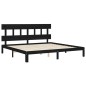 vidaXL Estructura de cama con cabecero madera maciza negro 200x200 cm