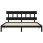 vidaXL Estructura de cama con cabecero madera maciza negro 200x200 cm