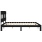 vidaXL Estructura de cama con cabecero madera maciza negro 200x200 cm