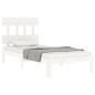 vidaXL Estructura de cama con cabecero madera maciza blanco 100x200 cm vidaXL Estructura de cama con cabecero madera maciza blanco 100x200 cm