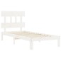 vidaXL Estructura de cama con cabecero madera maciza blanco 100x200 cm vidaXL Estructura de cama con cabecero madera maciza blanco 100x200 cm