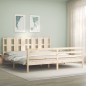 vidaXL Estructura de cama con cabecero madera maciza 200x200 cm vidaXL Estructura de cama con cabecero madera maciza 200x200 cm