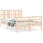 vidaXL Estructura de cama de matrimonio con cabecero madera maciza vidaXL Estructura de cama de matrimonio con cabecero madera maciza