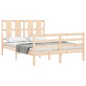 vidaXL Estructura de cama de matrimonio con cabecero madera maciza vidaXL Estructura de cama de matrimonio con cabecero madera maciza