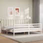 vidaXL Estructura de cama con cabecero madera maciza blanco 200x200 cm vidaXL Estructura de cama con cabecero madera maciza blanco 200x200 cm