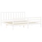 vidaXL Estructura de cama con cabecero madera maciza blanco 200x200 cm vidaXL Estructura de cama con cabecero madera maciza blanco 200x200 cm