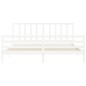 vidaXL Estructura de cama con cabecero madera maciza blanco 200x200 cm vidaXL Estructura de cama con cabecero madera maciza blanco 200x200 cm
