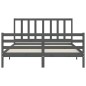 vidaXL Estructura de cama con cabecero madera maciza gris 160x200 cm