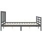 vidaXL Estructura de cama con cabecero madera maciza gris 160x200 cm
