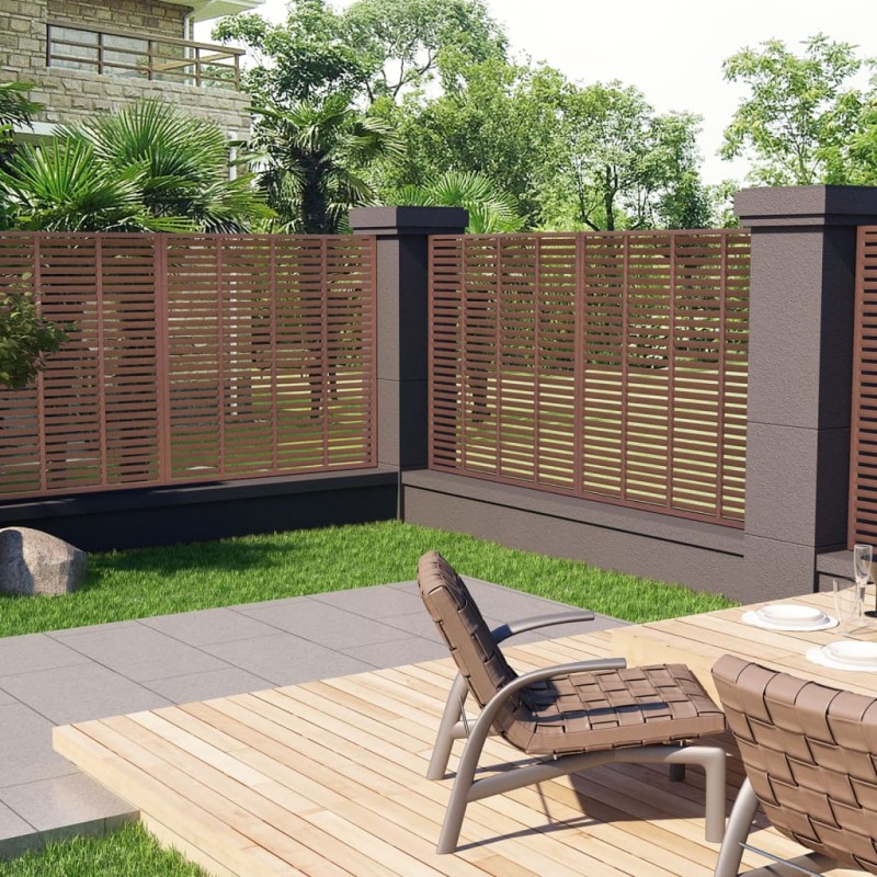 vidaXL Valla de lamas WPC marrón 180x180 cm vidaXL Valla de lamas WPC marrón 180x180 cm