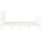 vidaXL Estructura de cama matrimonio con cabecero madera maciza blanco vidaXL Estructura de cama matrimonio con cabecero madera maciza blanco