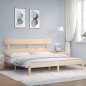 vidaXL Estructura de cama con cabecero madera maciza 200x200 cm vidaXL Estructura de cama con cabecero madera maciza 200x200 cm