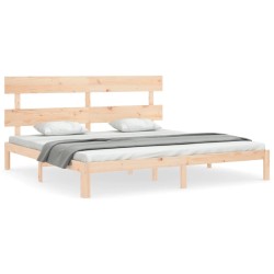 vidaXL Estructura de cama con cabecero madera maciza 200x200 cm
