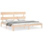 vidaXL Estructura de cama con cabecero madera maciza 200x200 cm vidaXL Estructura de cama con cabecero madera maciza 200x200 cm