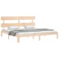vidaXL Estructura de cama con cabecero madera maciza 200x200 cm vidaXL Estructura de cama con cabecero madera maciza 200x200 cm
