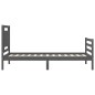 vidaXL Estructura de cama con cabecero madera maciza gris 90x200 cm