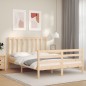 vidaXL Estructura de cama con cabecero madera maciza 140x200 cm